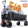 thumbnail image 1 of Vecukty 51.2" Large Collapsible Folding Wagon Cart, 560 lbs Load Capacity, Heavy-Duty Steel Frame & Oversized Wheels for Grocery Shopping, Camping, Sports, Moving – Black, 1 of 10
