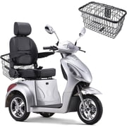 Super Large Electric 3 Wheel Mobility Scooters, Heavy Duty 800W Wheelchair Device, 500 LBS Capacity for Seniors & Adults, Speed Adjust, Remote Key, Receive Ready to Ride. Sliver