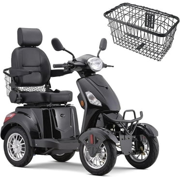 Super Large Electric 4 Wheel Mobility Scooters, Heavy Duty 800W Wheelchair Device, 500 LBS Capacity for Seniors & Adults, Speed Adjust, Remote Key, Receive Ready to Ride.（Black）