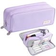 thumbnail image 1 of Super Large Pencil Case, Big Capacity Pencil Bag with 3 Compartments, Aesthetic Pencil Pouch with Zipper, Used for offices and homes, Purple, 1 of 8