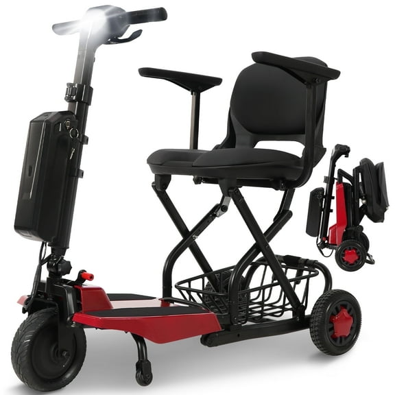 Super Light Flight Portable Folding Mobility Scooter for Adults, 36 lbs, FAA Approved, Adjustable, 250W Motor, Easy Disassembly, Compact, Travel-Friendly