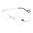 thumbnail image 1 of Super Lightweight Slim Rimless Wire Reader - Flexible Clear Rectangular Reading Glasses with Case, 1 of 3