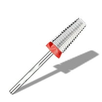 Super Long 5 in 1 Nail Drill Bits, 3/32'' Carbide Tungsten Bits, Two Way Rotate Professional Advanced Safety Bits for Nail, Fast Remove for Manicure Pedicure (Classic 5in1-Silver, Fine-F)