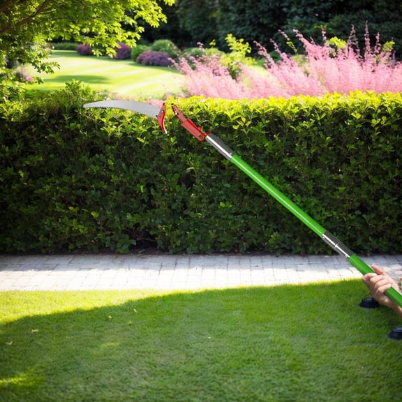Super Long Reach 30ft Manual Pruning Pole with Steeled Blade, Cuts High Trees and Dense Shrubs, Perfect for Orcharding or Home Gardening, Easy-to-Assemble, Lightweight Trimmers Set