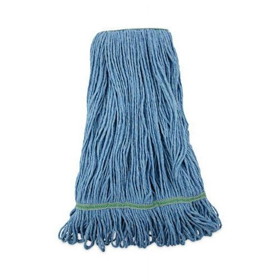 Super Loop Wet Mop Head, Cotton/synthetic Fiber, 1" Headband, Medium Size, Blue | Bundle of 5 Each