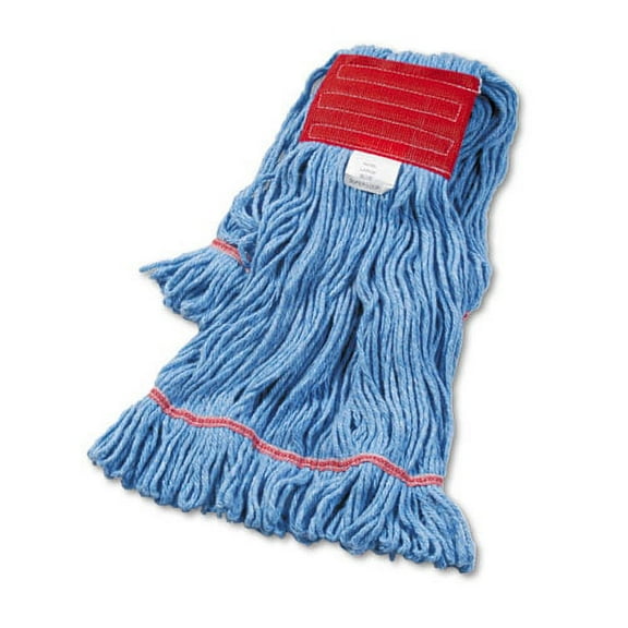 Super Loop Wet Mop Head, Cotton/synthetic Fiber, 5" Headband, Large Size, Blue, 12/carton | Bundle of 2 Cartons