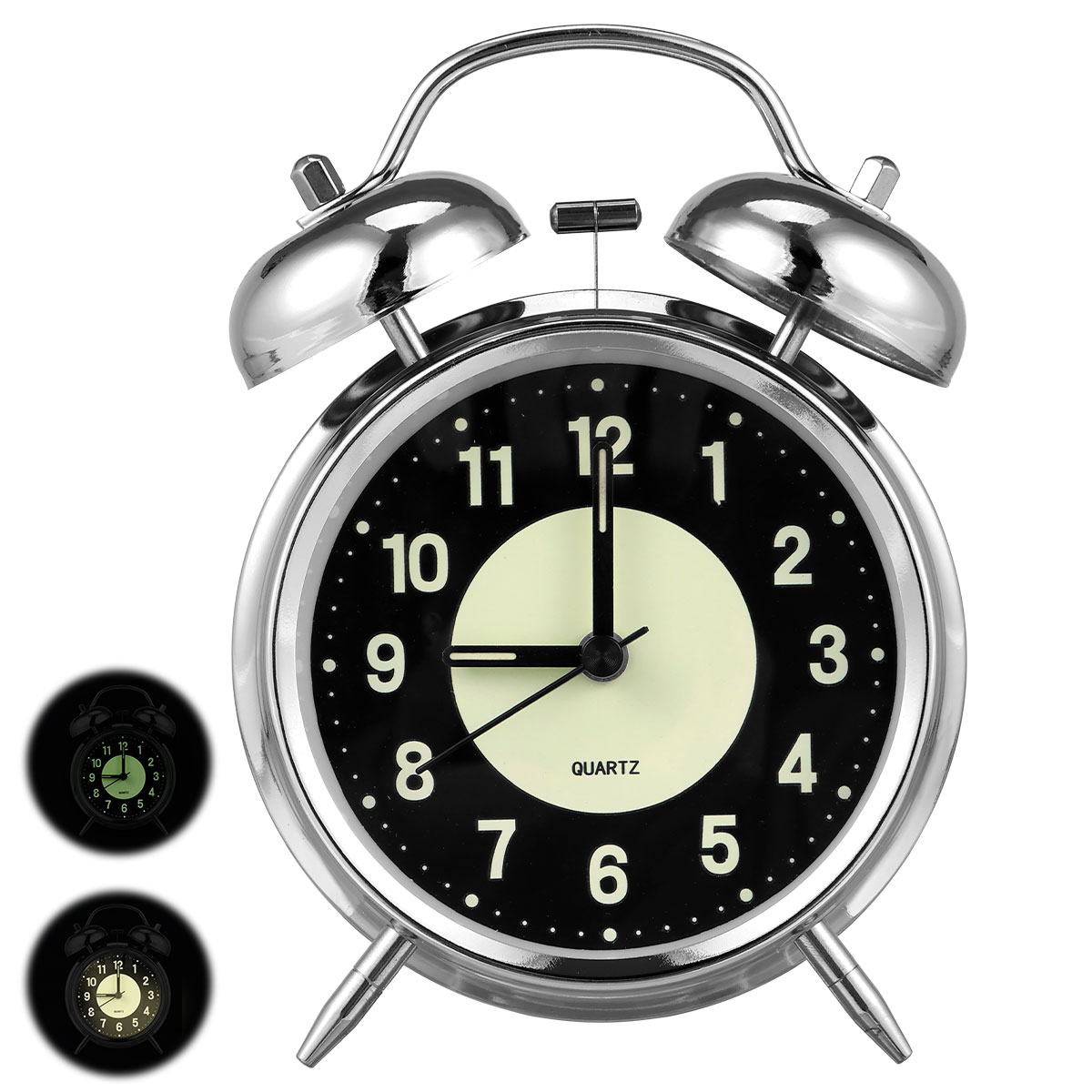 Super Loud Alarm Clock 4inch Metal Twin Bell Alarm Clock with Night