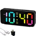 thumbnail image 1 of Super Loud Alarm Clock for Heavy Sleepers, Digital LED Clock with RGB Colorful Changing, Small Digital Clock for Kids Bedroom Bedside Nightstand, Desk Clock with Large Number, 1 of 7