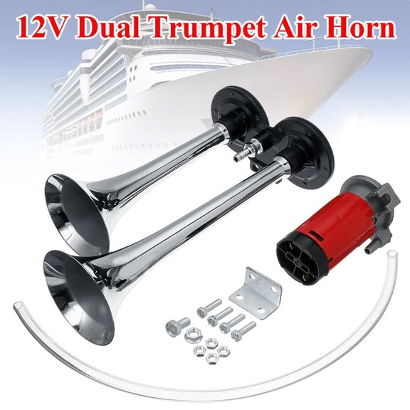 Super Loud Car Electric Horn 1000DB 12V Dual Trumpets Truck Boat Train Speaker d