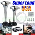 thumbnail image 1 of Super Loud Car Electric Horn 1000DB 12V Dual Trumpets Truck Boat Train Speaker, 1 of 5