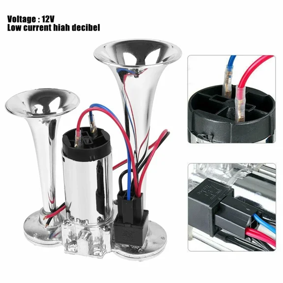 Super Loud Car Electric Horn 600DB 12V Dual Trumpets Truck Boat Train Speaker