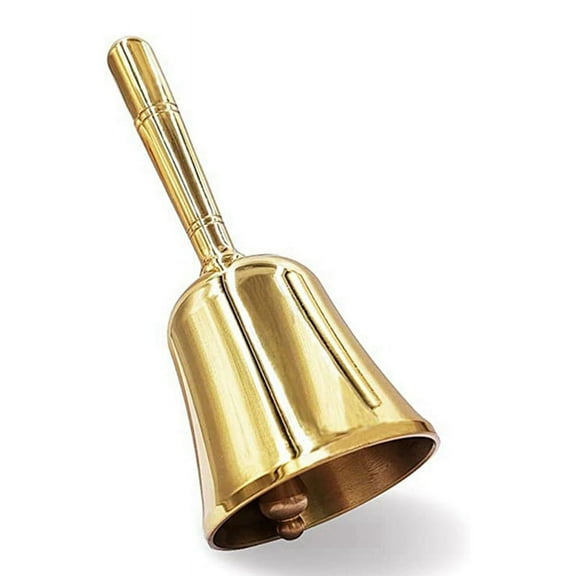 Super Loud Hand Barking Bell, Solid Brass Dinner Bell Gold
