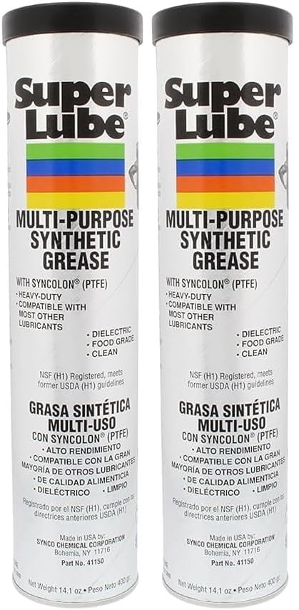 Super Lube 41150 Synthetic Multi-Purpose Grease, 400g, Translucent White Color- Pack of 2