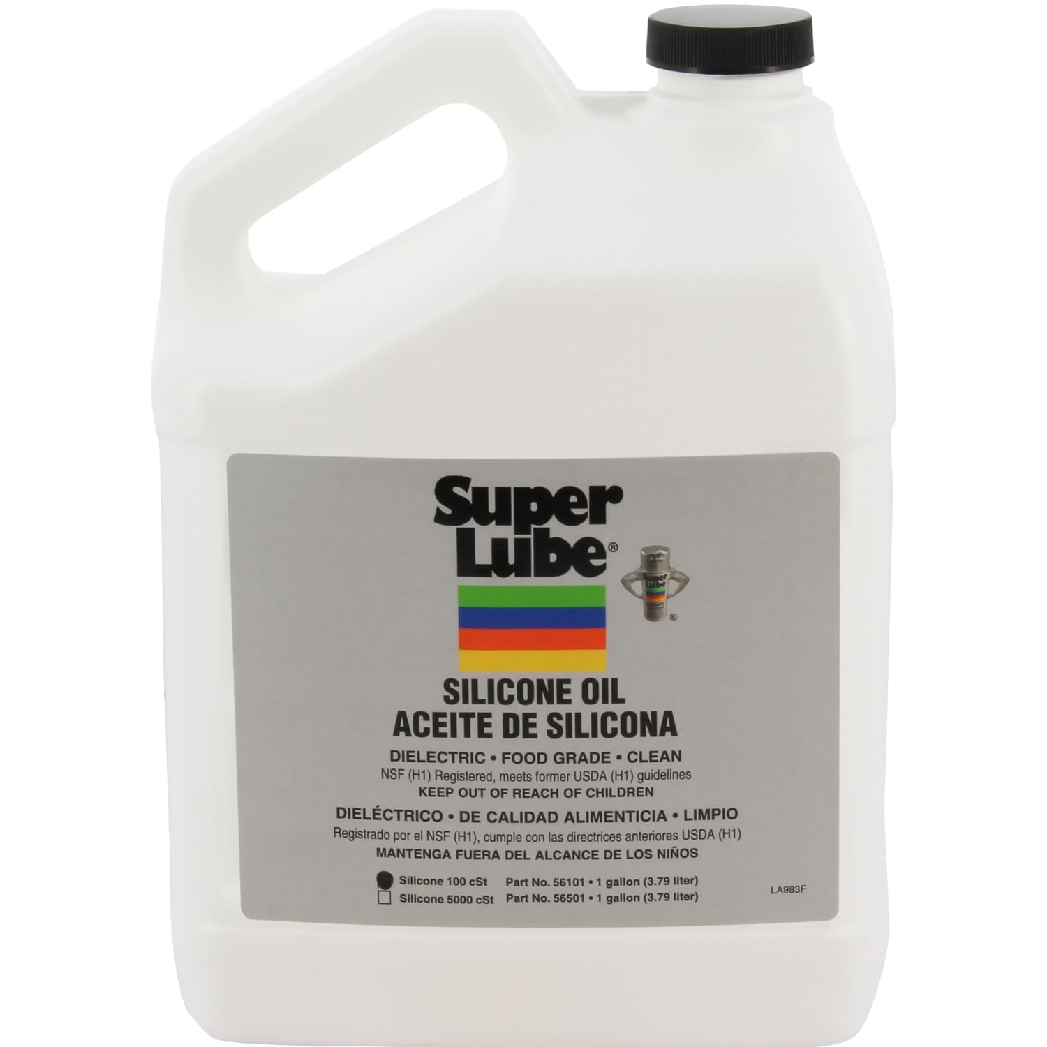 Super Lube 56101 Synthetic Silicone Oil 100 cSt, 1 gal Bottle, Translucent Clear