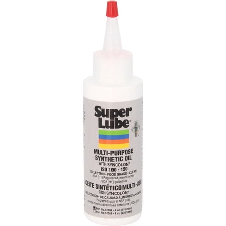 Super Lube 51004 Synthetic Oil, High Viscosity, 4 oz Bottle,Translucent white(Packaging may vary)