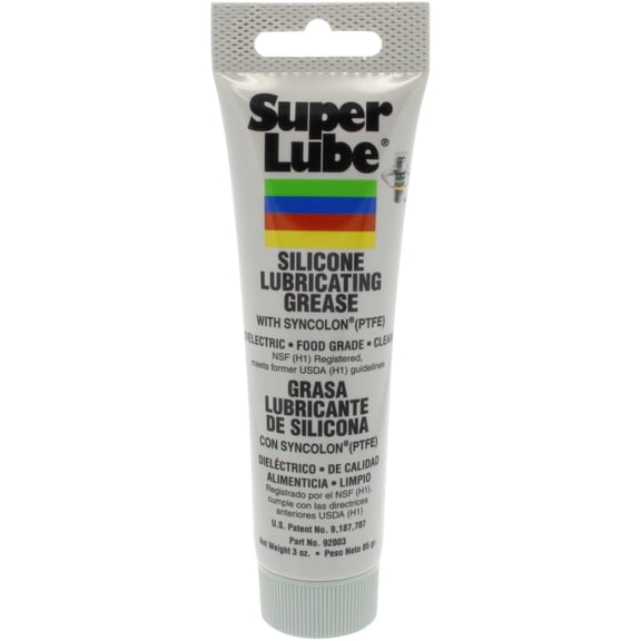 Super Lube 92003 Silicone Lubricating Grease with PTFE, 3 oz Tube, Translucent White