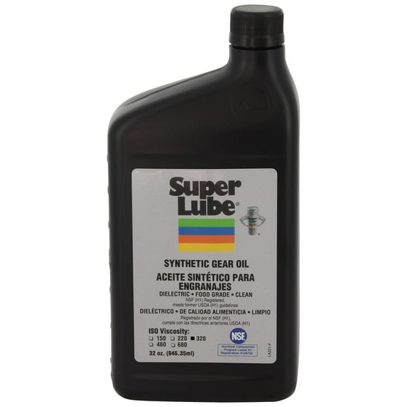 Super Lube Synthetic Gear Oil, ISO 320, 1 Qt., Translucent (54300)