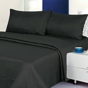 Super Lux Club - 1800 Series 100% Cotton Sateen Bed Sheet Dobby Stripe