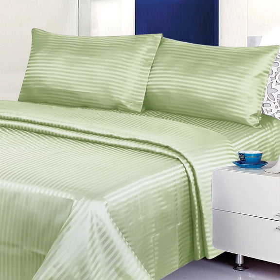 Super Lux Club - 1800 Series 100% Cotton Sateen Bed Sheet Dobby Stripe