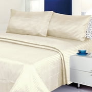 Super Lux Club - 1800 Series 100% Cotton Sateen Bed Sheet Dobby Stripe