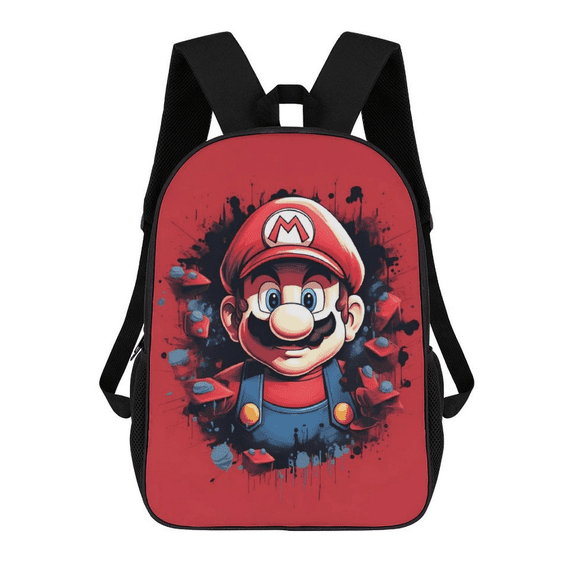 Super M-ario Backpack , 17 Inch Large Capacity Unisex Daypack Lightweight Travel Bag