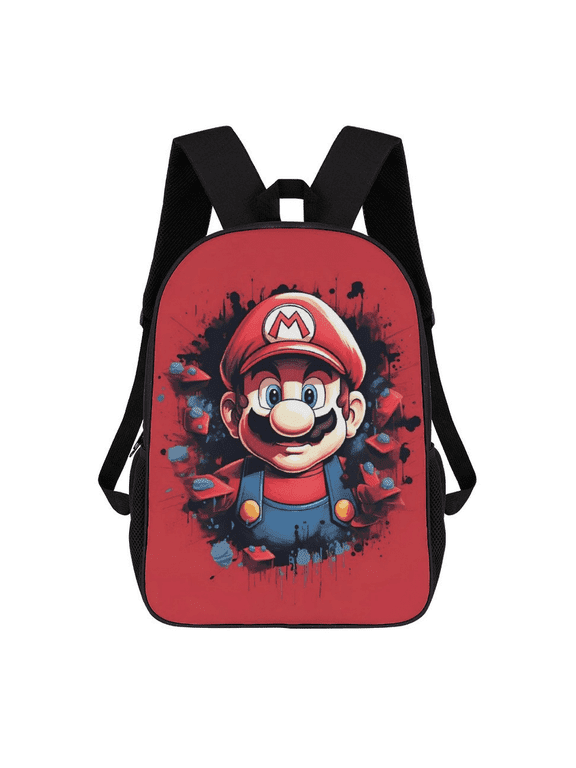 Super M-ario Backpack , 17 Inch Large Capacity Unisex Daypack Lightweight Travel Bag