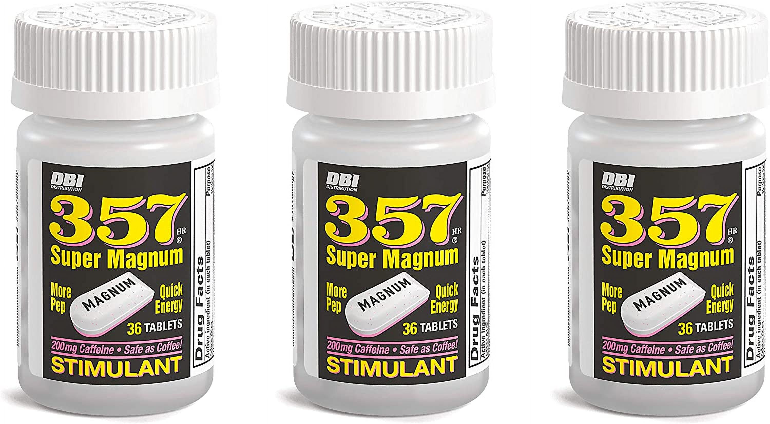 Super Magnum Stimulant with 200 Milligrams of Caffeine, Pack of 3