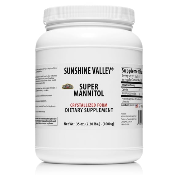 Sunshine Valley Crystallized Mannitol Powder (Free Flow Pour) Sugar Substitute, 35 oz