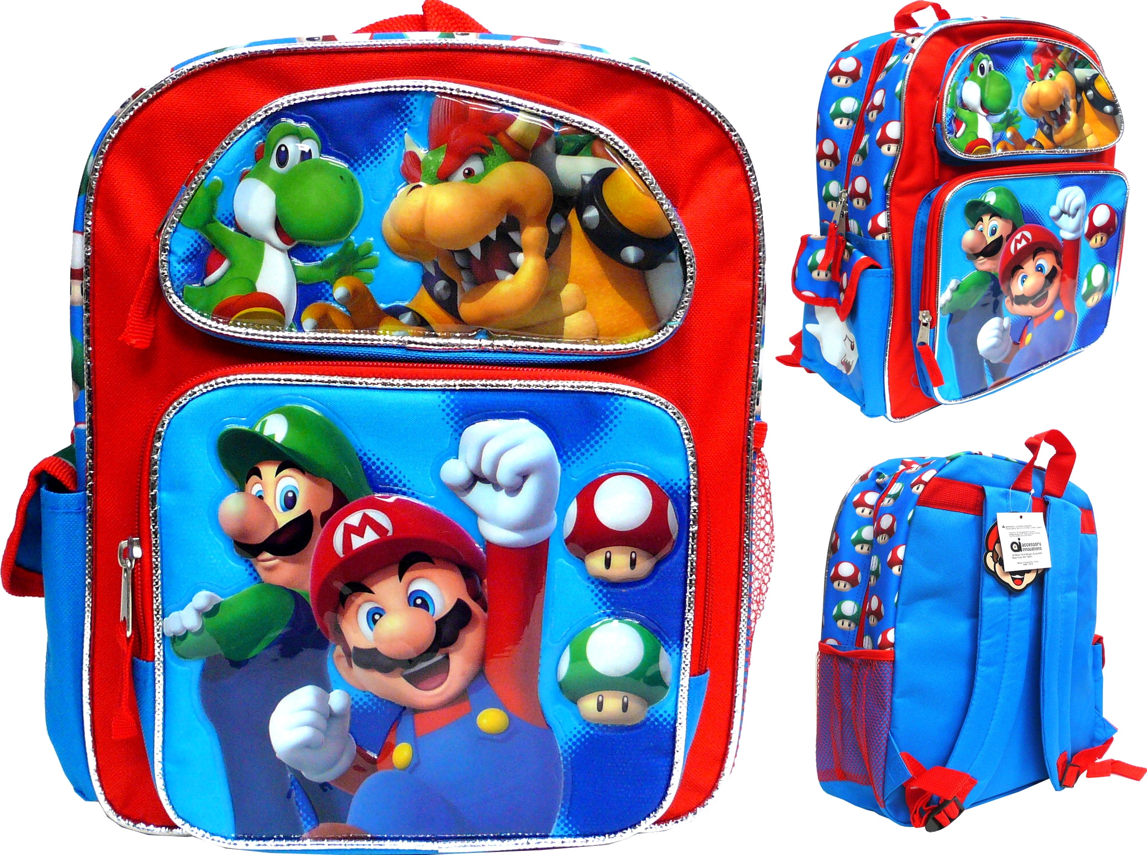 Super Mario 12" Toddler School Backpack Boy's Book Bag