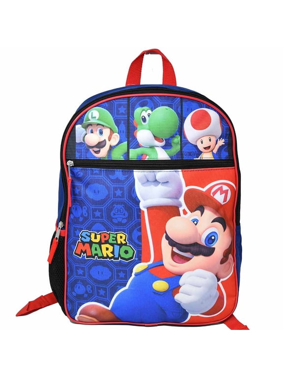 Super Mario 16" Backpack with 1 Front Pocket