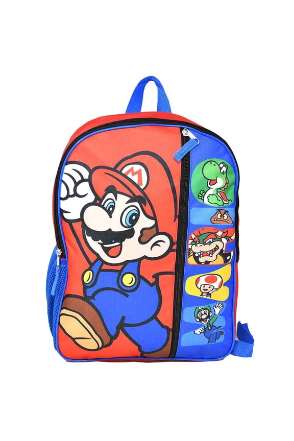 Super Mario 16" Backpack with 1 Front Pocket, BPB6RLPSMB