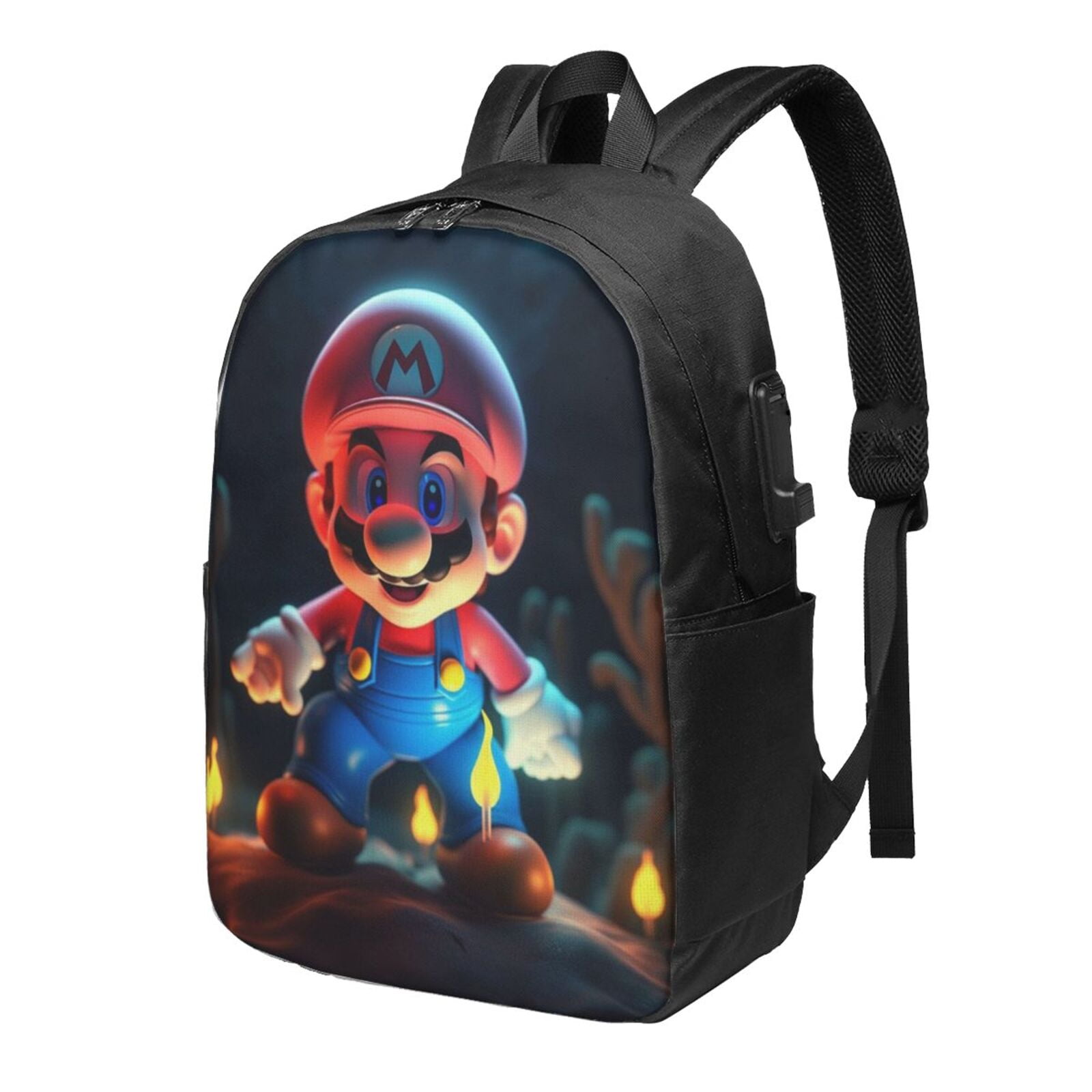 Super Mario 17 Inch Laptop Backpack With Usb Charging Port Travel Bags ...