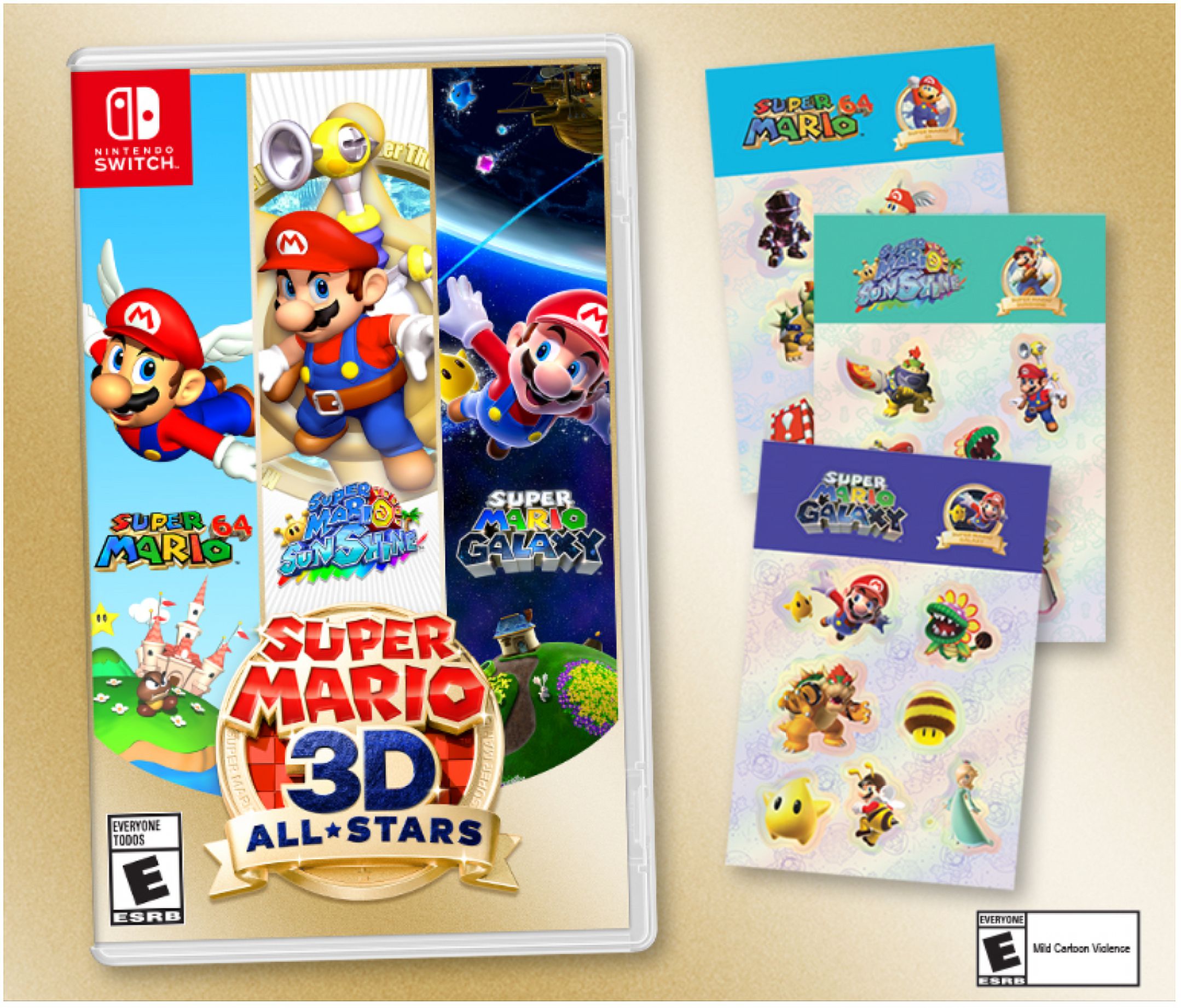 Super Mario 3D All-Stars + Walmart Exclusive Sticker Set, Nintendo, Nintendo Switch 813100024438 - image 1 of 15
