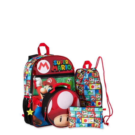 Super Mario 5 Piece Backpack Set