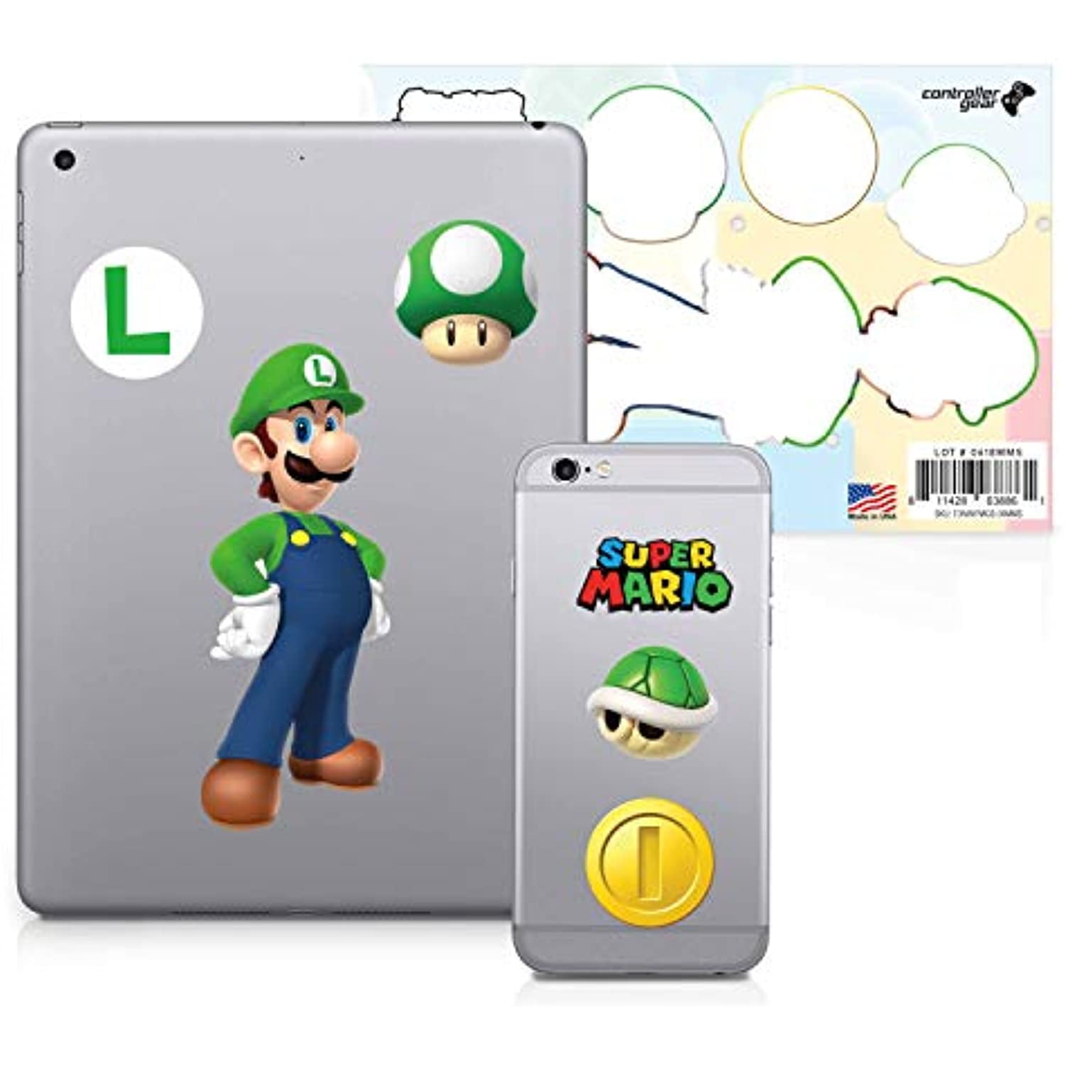 Super Mario, 6 Pack, Luigi Tech Decals, Waterproof Stickers For Phone,  Laptop, Water Bottle, Skateboard, Vinyl Stickers For Boys And Girls