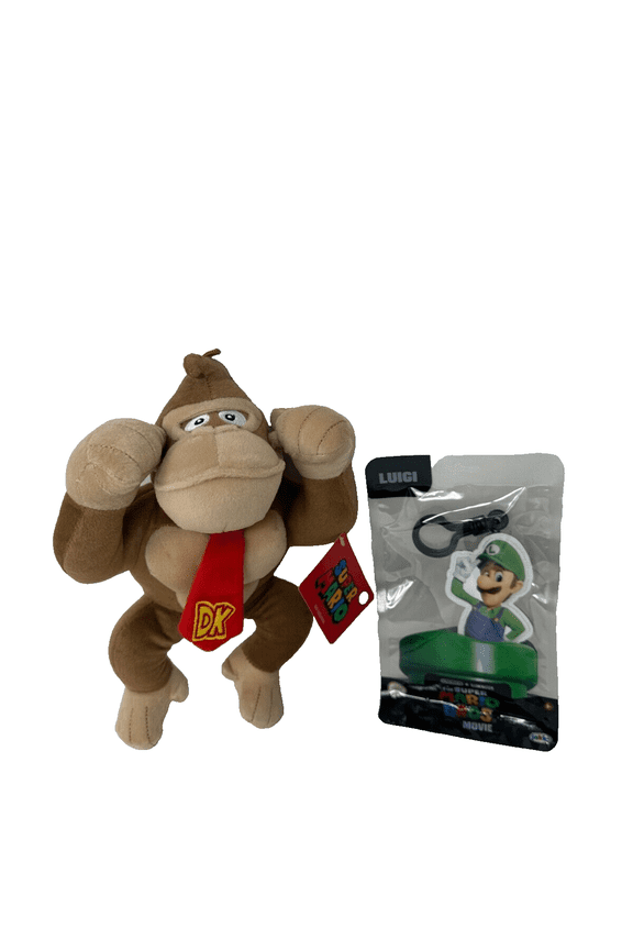 All Star Collection DONKEY KONG Stuffed Plush, 11" TALL & Keychain