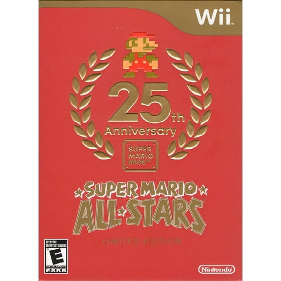 Restored Super Mario All-Stars Limited Edition 25th Anniversary Ed. Physical/Nintendo Wii Action,Multiplayer,Platform Video Game