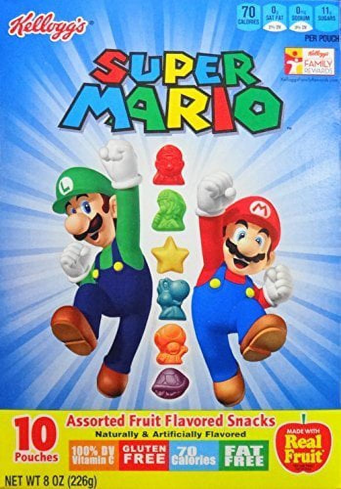 Super Mario Assorted Fruit AIF4 Flavored Snacks by Kellogg's