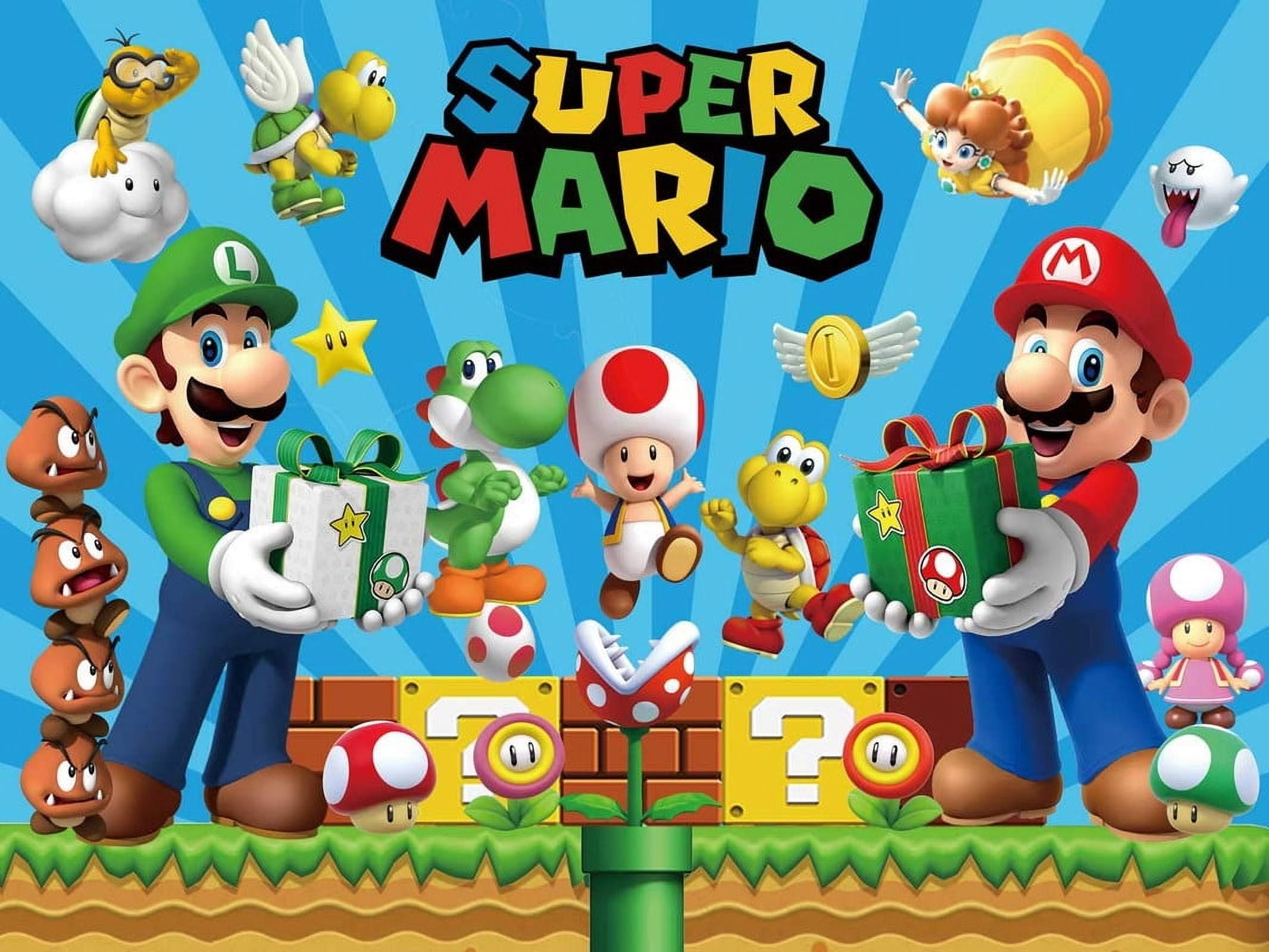 Super Mario Backdrop Banner Birthday Decorations Party Supplies Poster ...