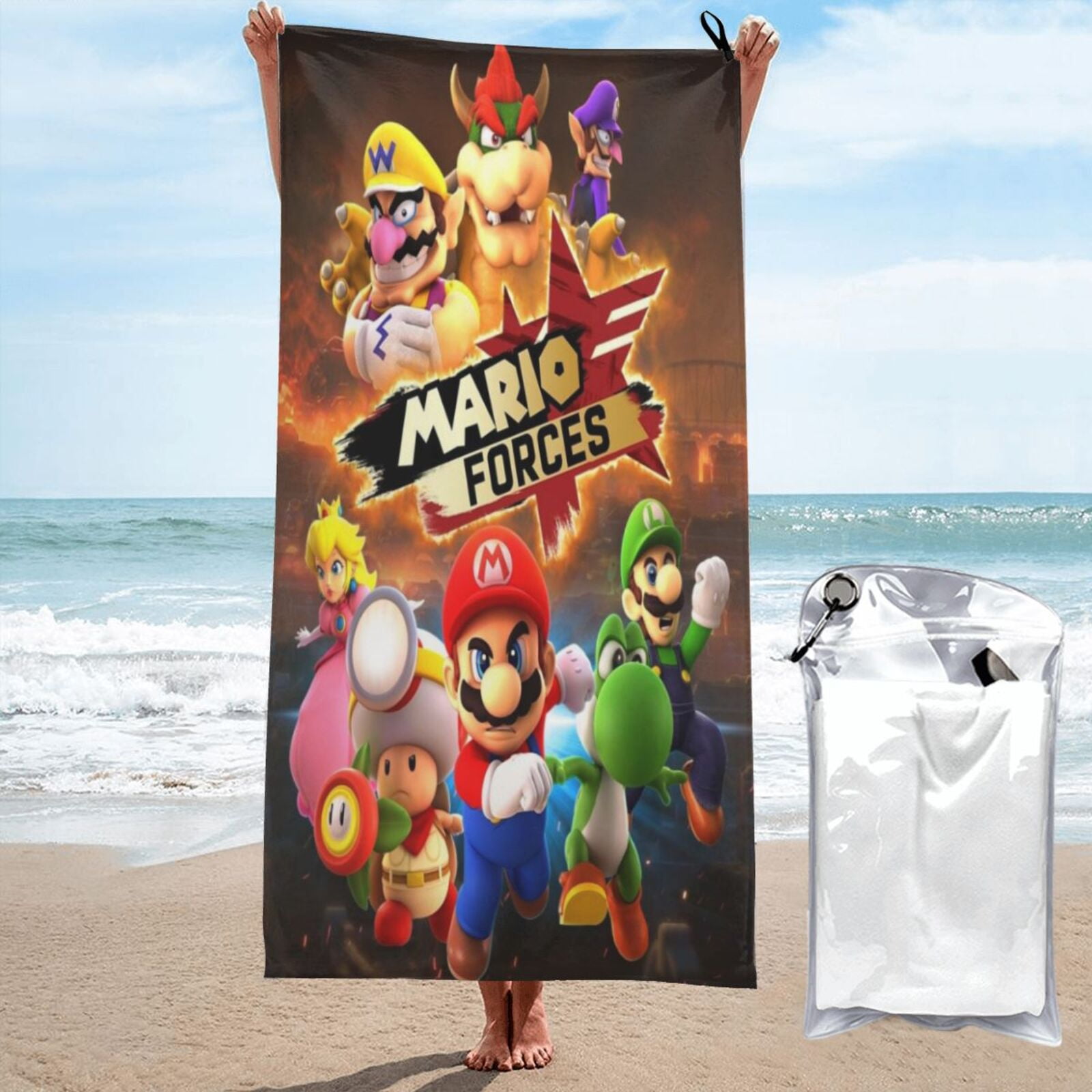 Super Mario Beach Towel Absorbent Large Towel 3D Cartoon Towel Fast ...