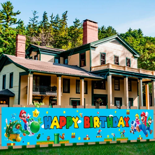 Super Mario Birthday Banner Super Mario Party Decoration Kids Birthday Supplies