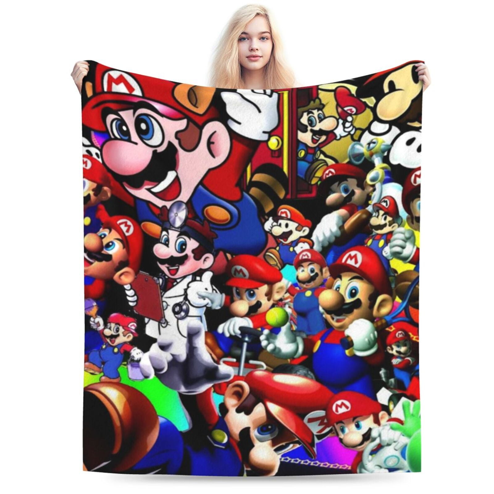 Super Mario Blanket, Cartoon Throw Blankets, Cozy Flannel Blankets For ...