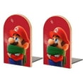 thumbnail image 1 of Super Mario Bookends Wood Book Divider Decorative Shelves Non-Skid Book Stand 2 Pieces For Office Home, 1 of 7