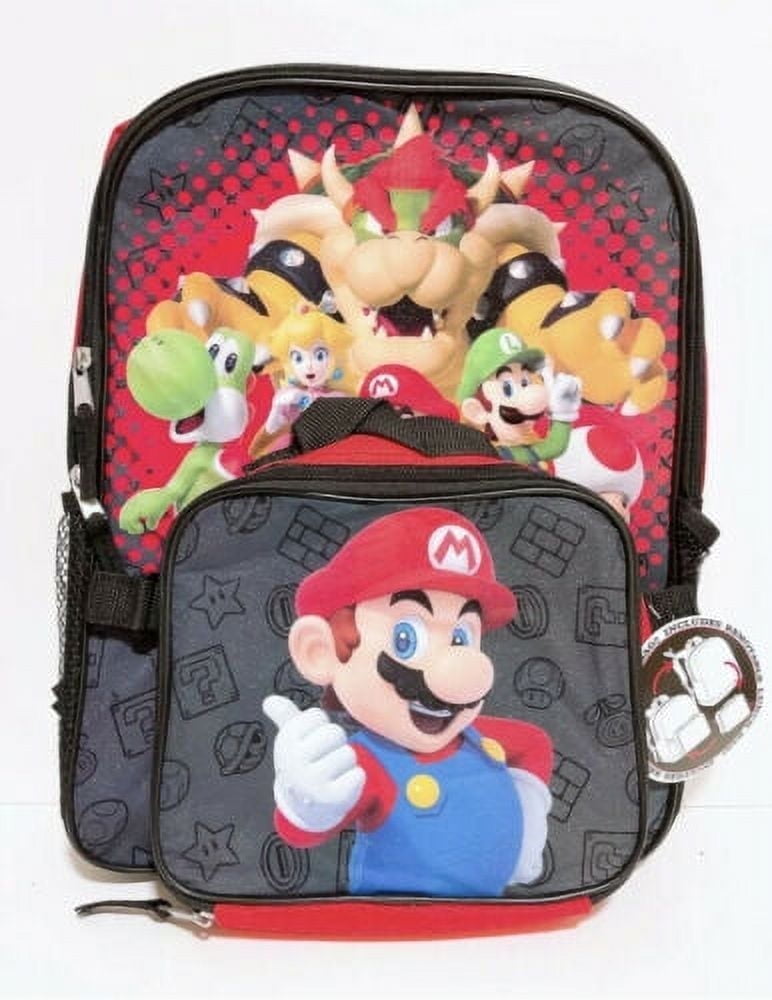 Super Mario Boys 16" Backpack with Detachable Lunch Box