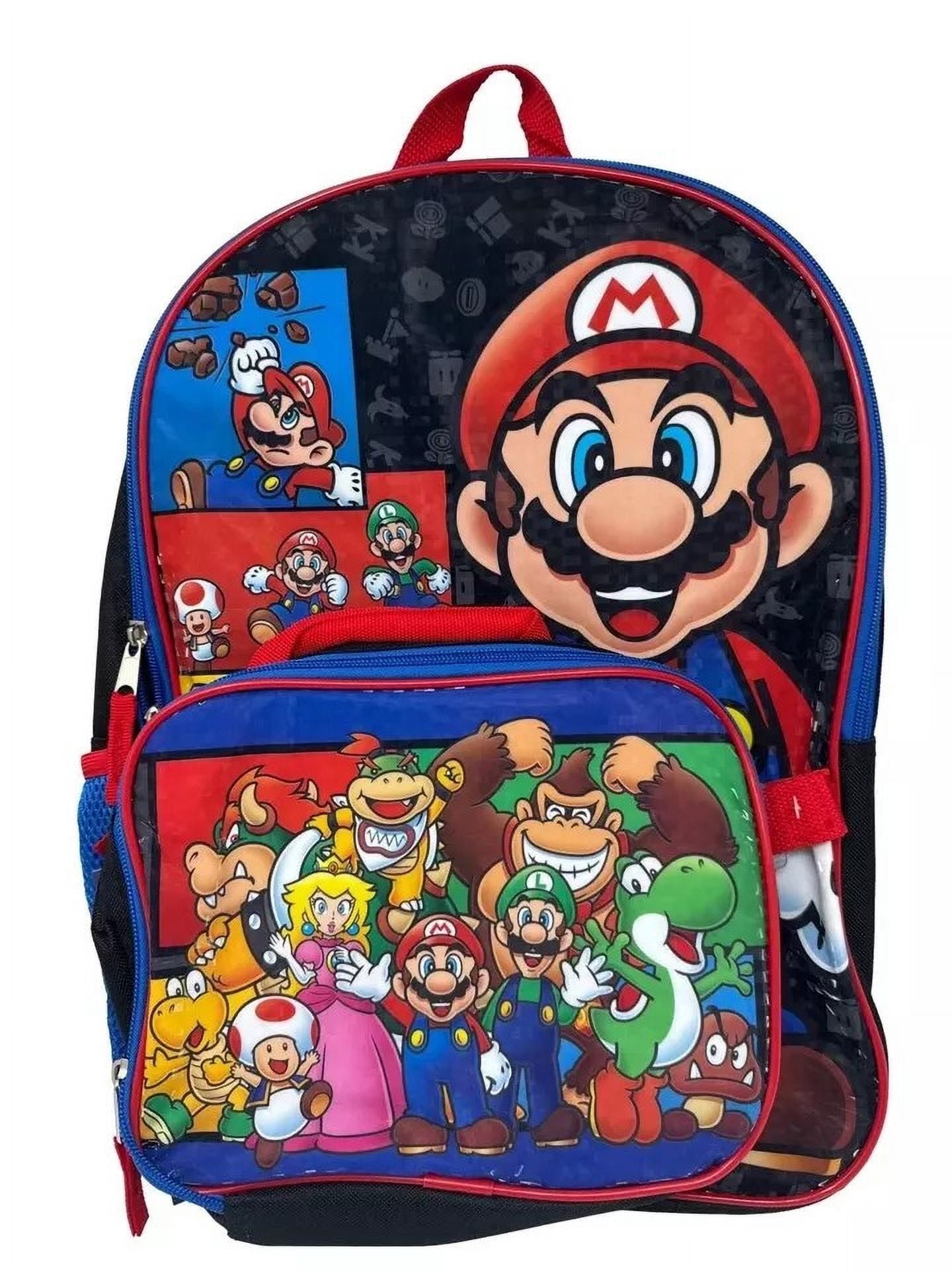 Super Mario Boys Backpack 16" Backpack & Insulated Lunch Bag
