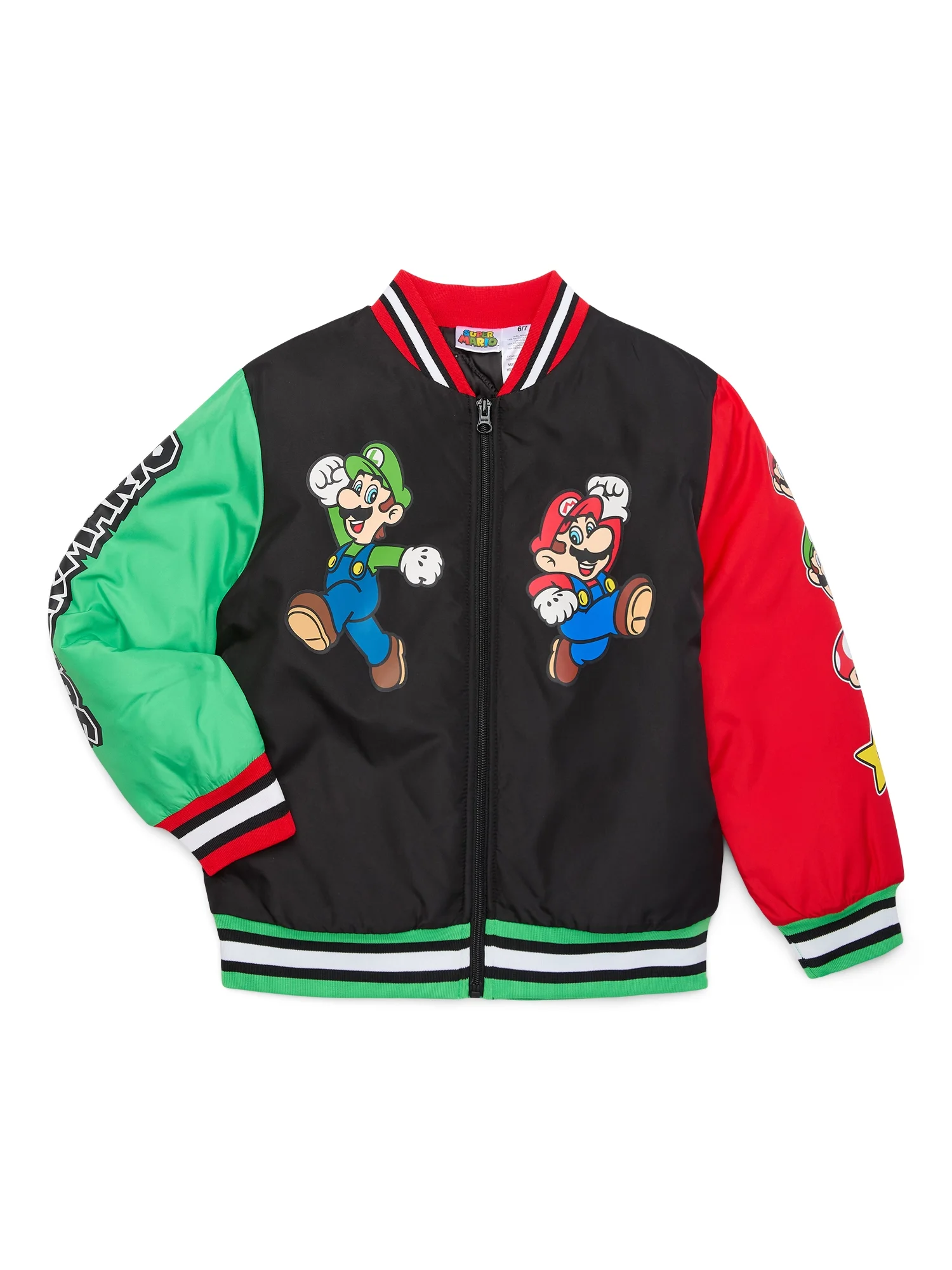 Super Mario Boys Graphic Bomber Jacket Size 4 18 Walmart