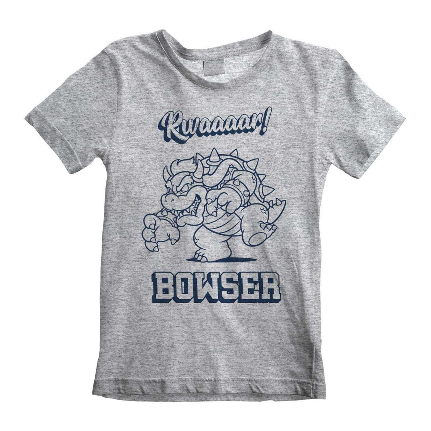 Child's Short Sleeve T-Shirt Super Mario Bowser Text Red main image 1