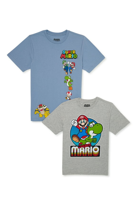 Boys Graphic Tees with Short Sleeves, 2-Pack, Sizes XS-XXL