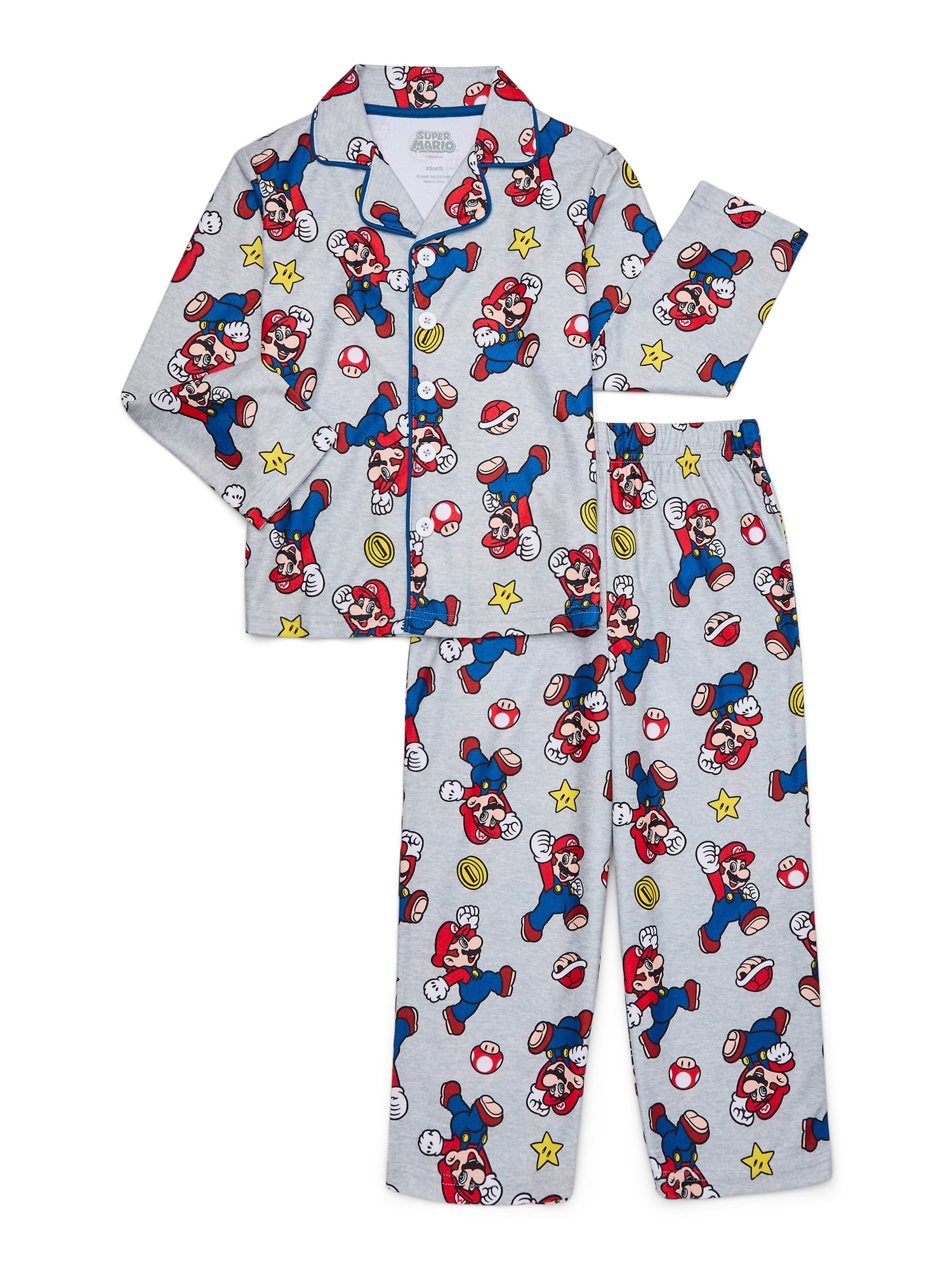 Mario Kart Boys Long Sleeve Jogger Pant Pajama 2 Piece Sleep Set Sizes 4 12 Walmart