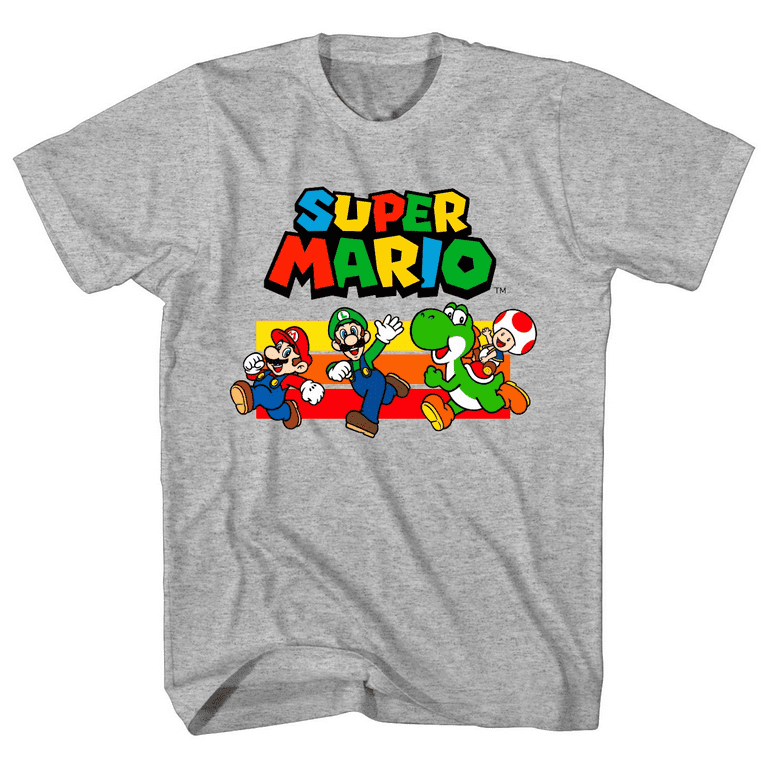 Super Mario Boys Mario, Luigi, Yoshi, Toad Character T-Shirt